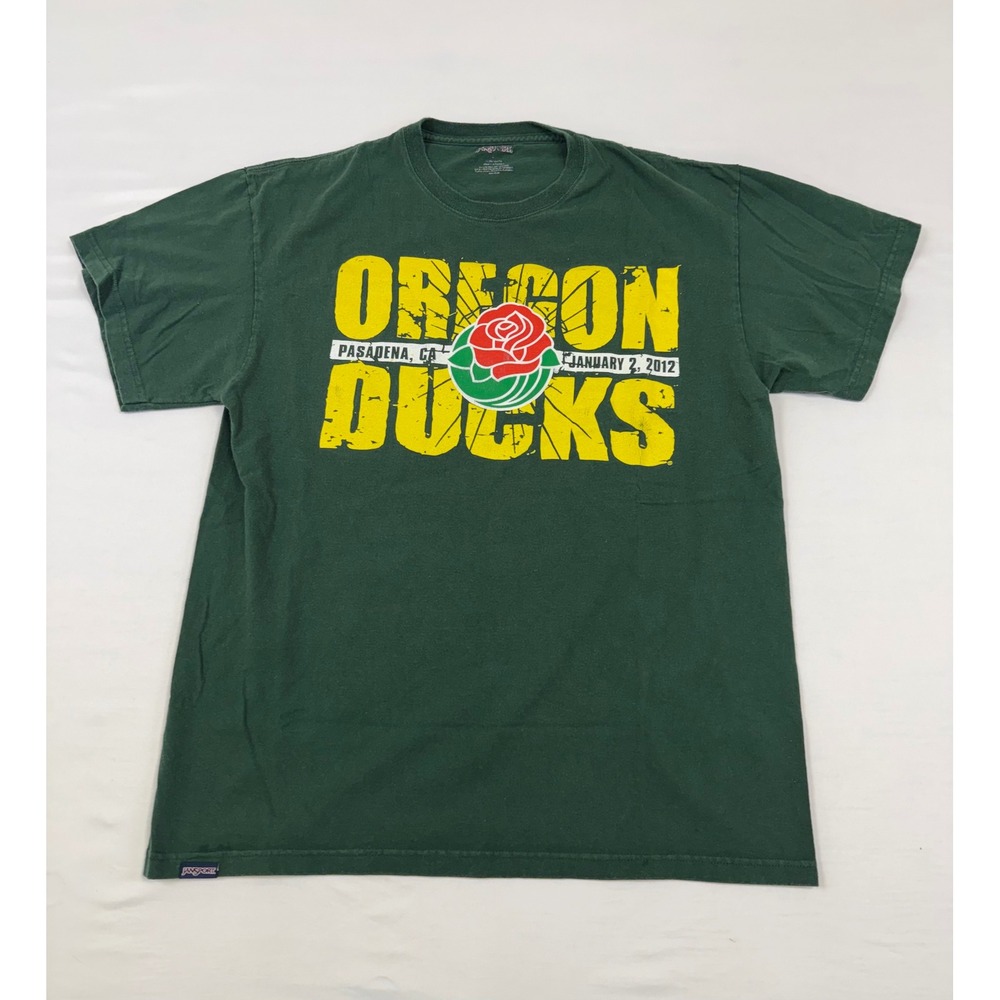JanSport Oregon Ducks 2012 Rose Bowl‎ T-Shirt Mens Large Green Pasadena Graphic